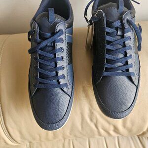 LACOSTE MEN'S LEATHER LACE-TO -TOE CHAYMON NAVY BLUE SNEAKERS US 11.5 BRAND NEW!